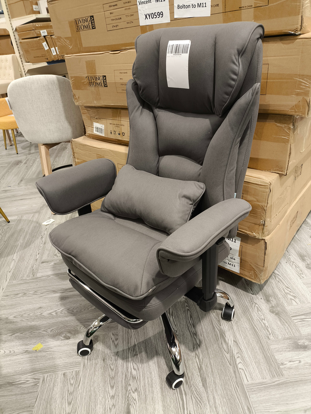 Ergonomic High Back Massage Office Chair With Lumbar Support With Footrest Black