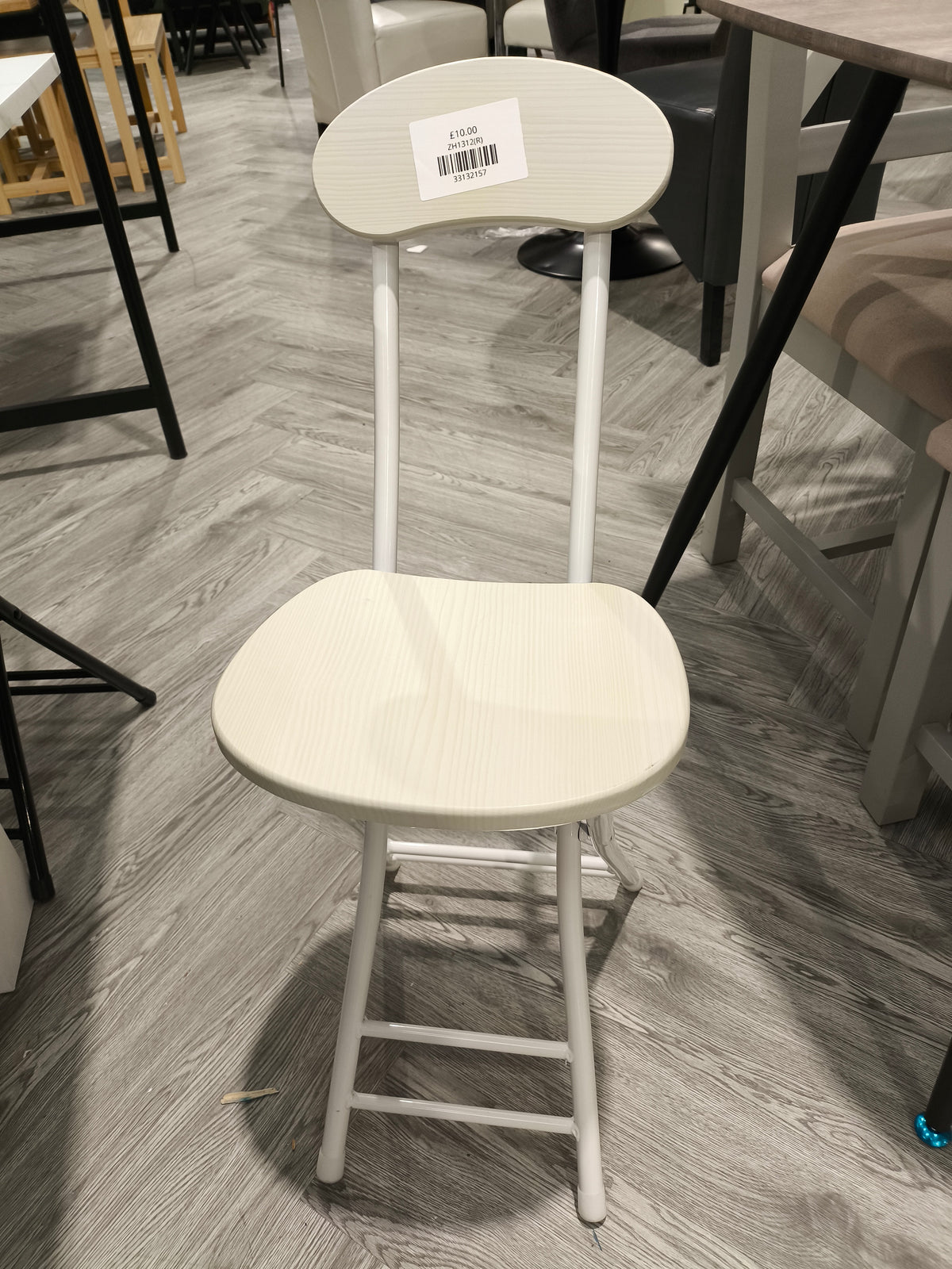 Compact Wooden Folding Chair with Metal Legs 1PC