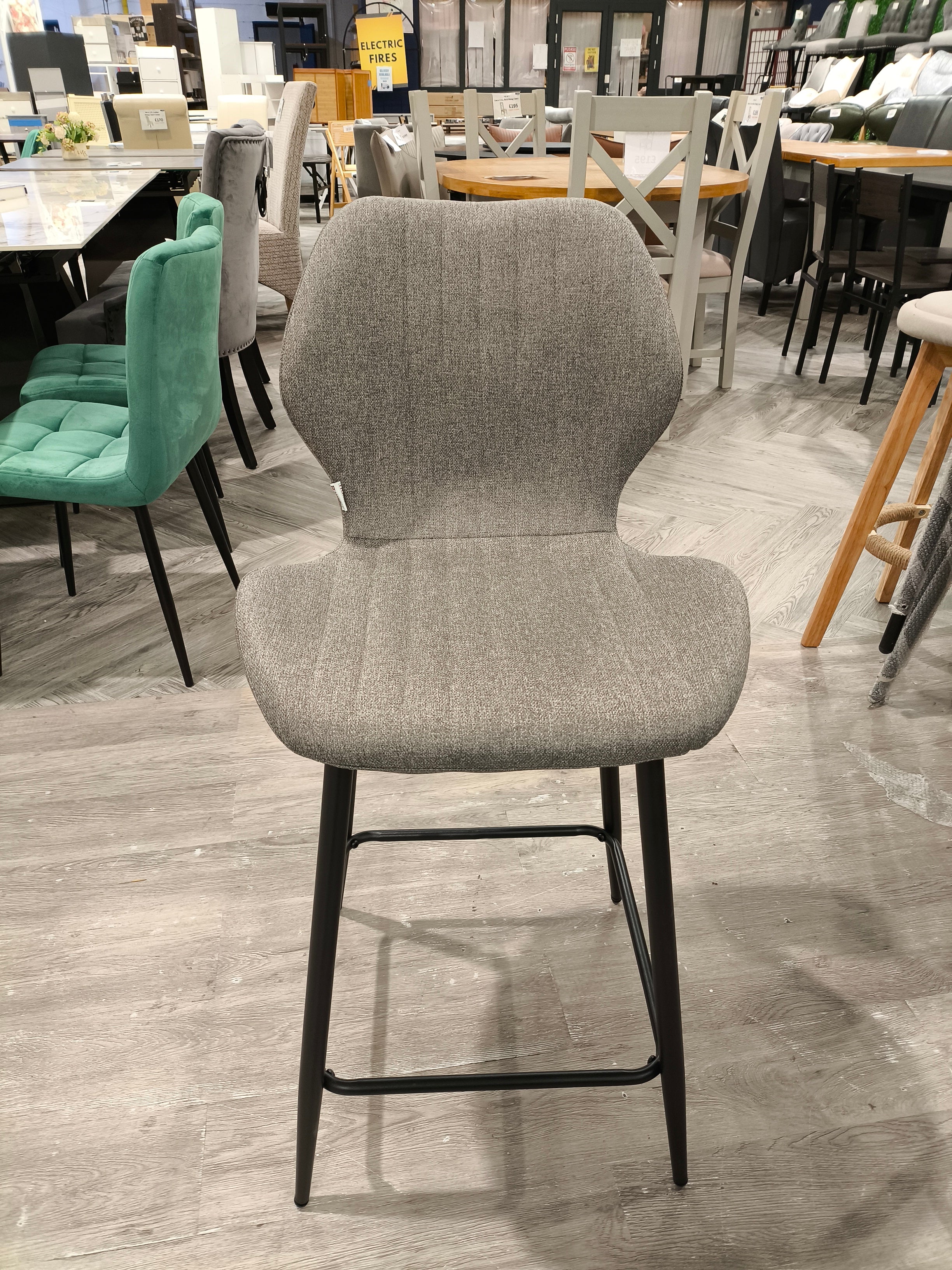 Linen Counter Height Bar Stool Grey 1PC