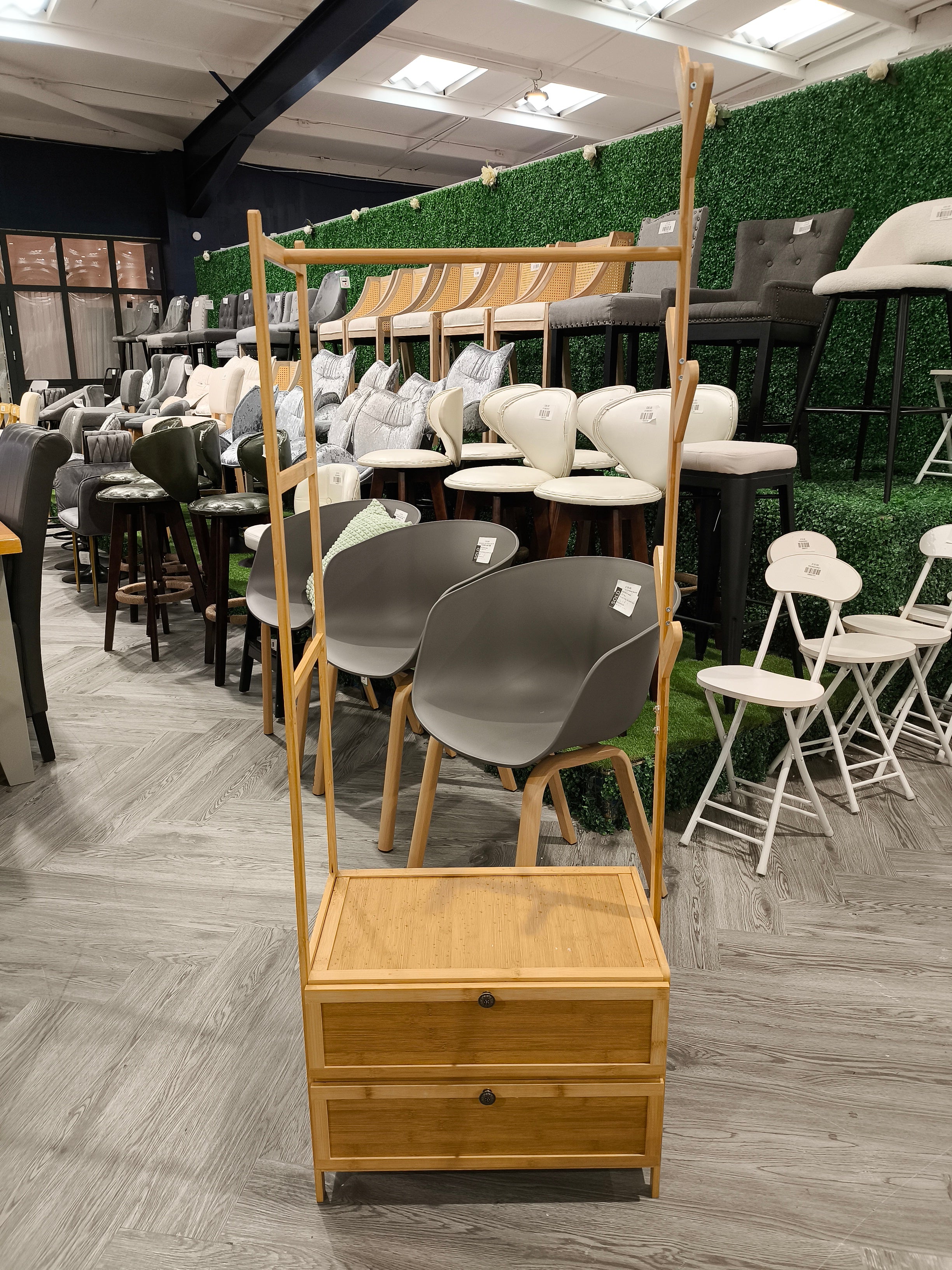 Multi Functional Wooden Coat Rack with Storage Cabinets