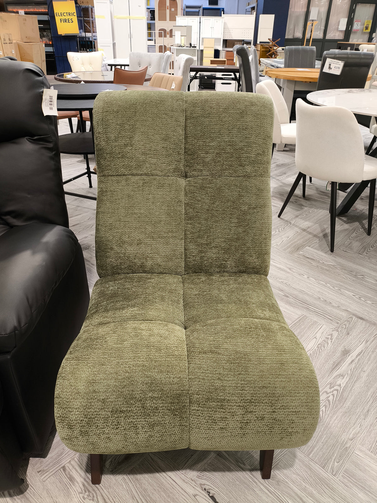 Chenille Upholstered Lounge Chair Green