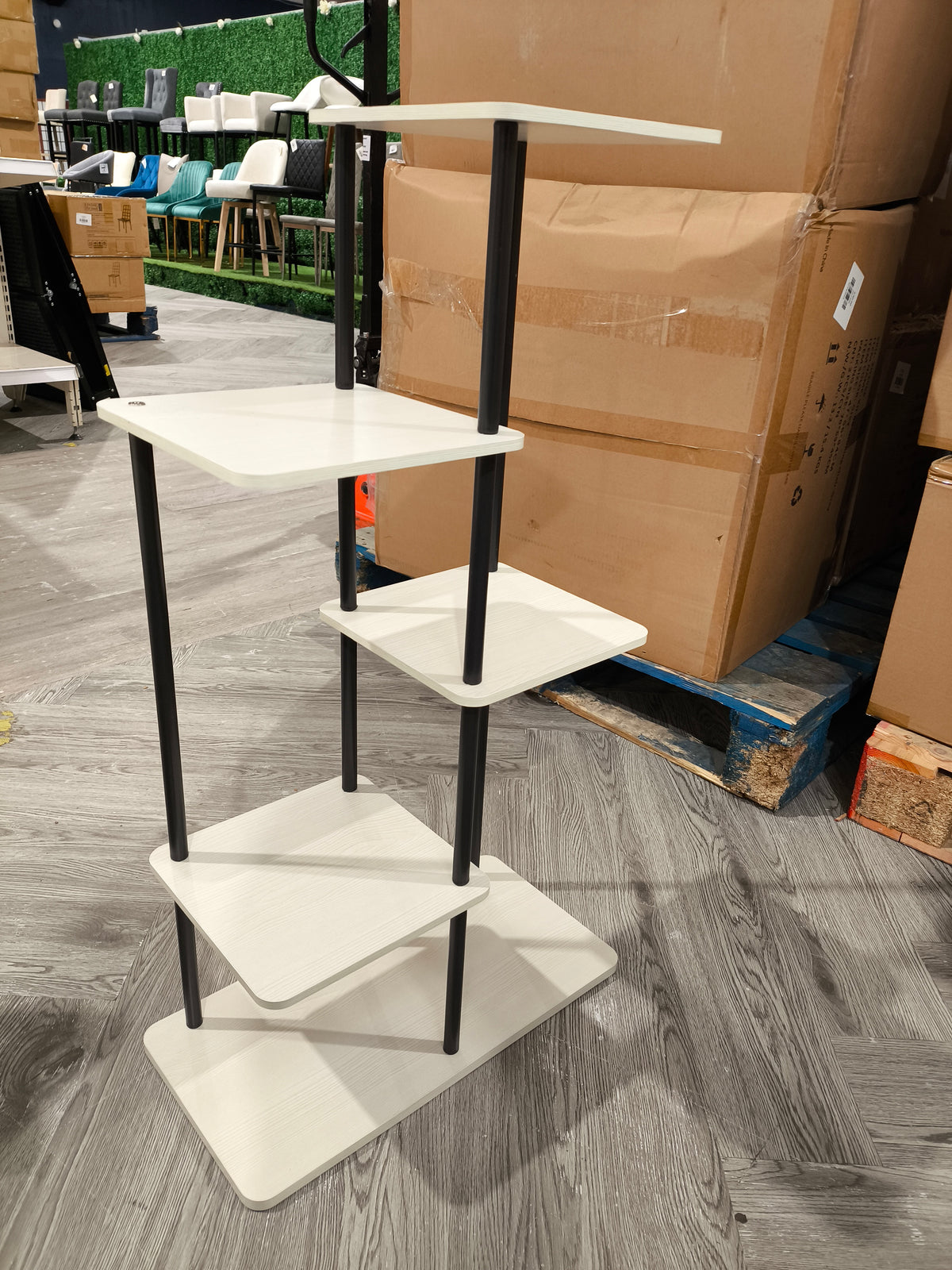 Modern 5 Tier Bookshelf Shelf Unit White