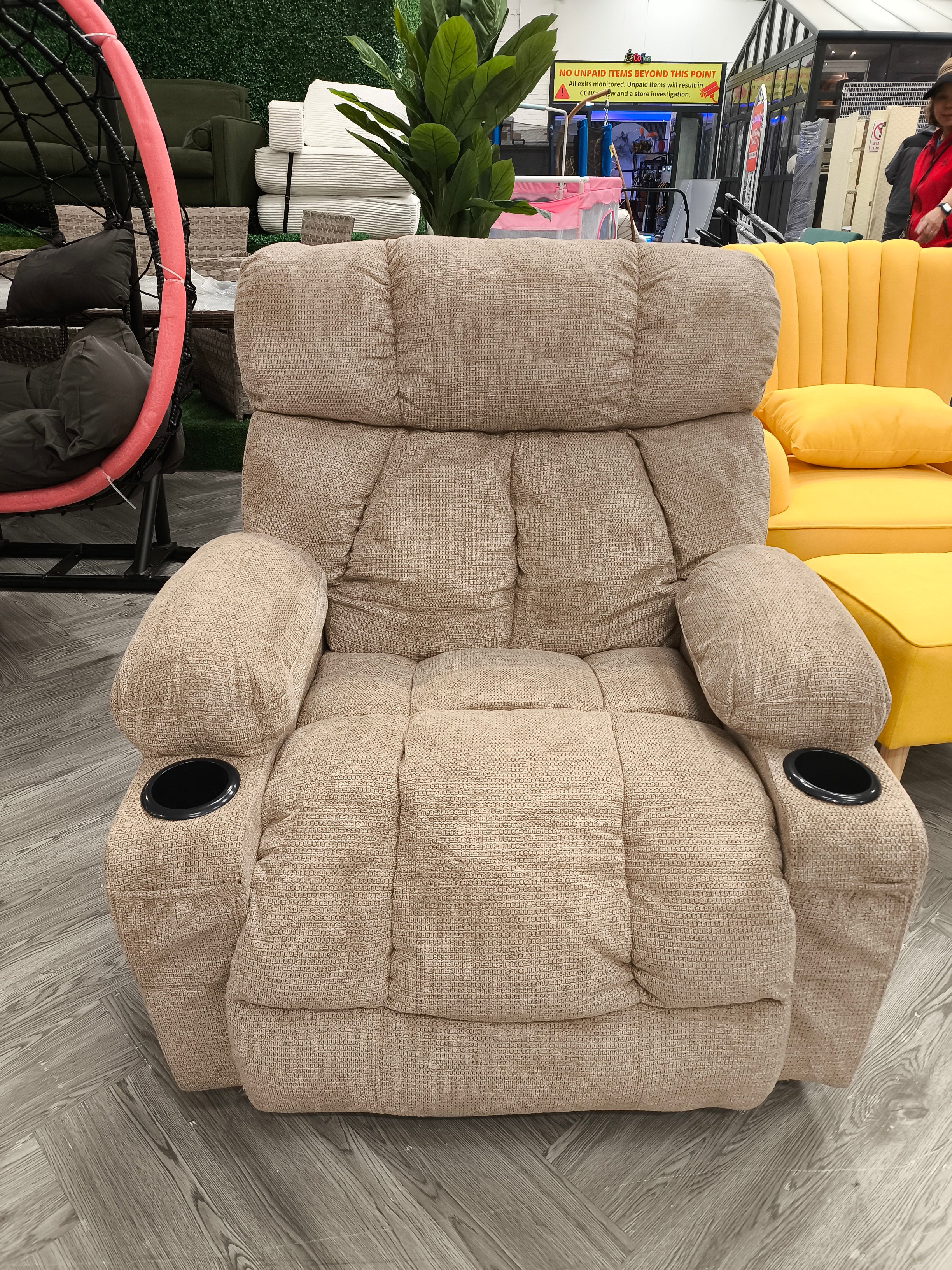 Electric Recliner Single Seat Sofa with Heating & Massage Function Brown