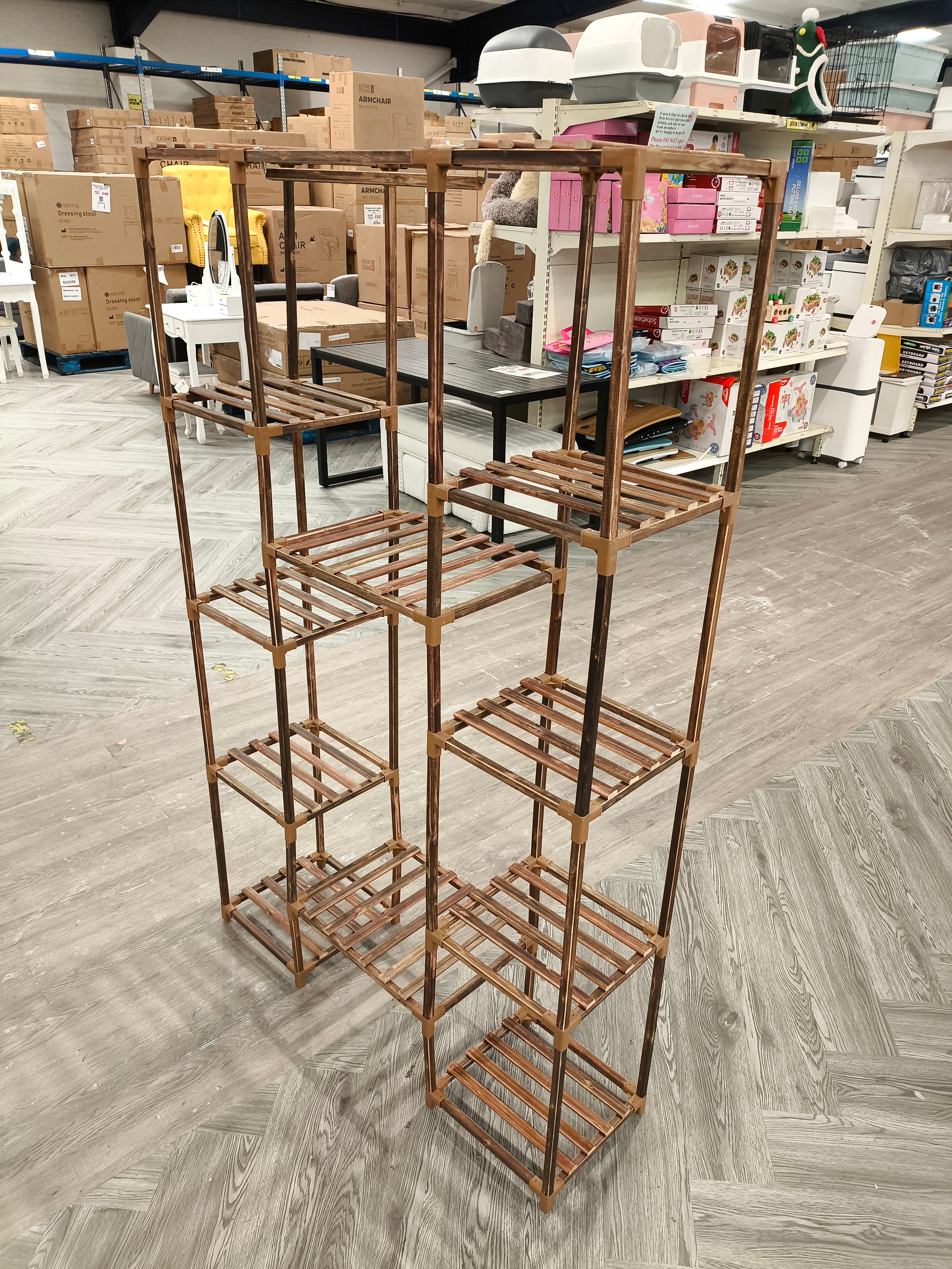 Multi Tier Wood Plant Stand Flower Display Shelf