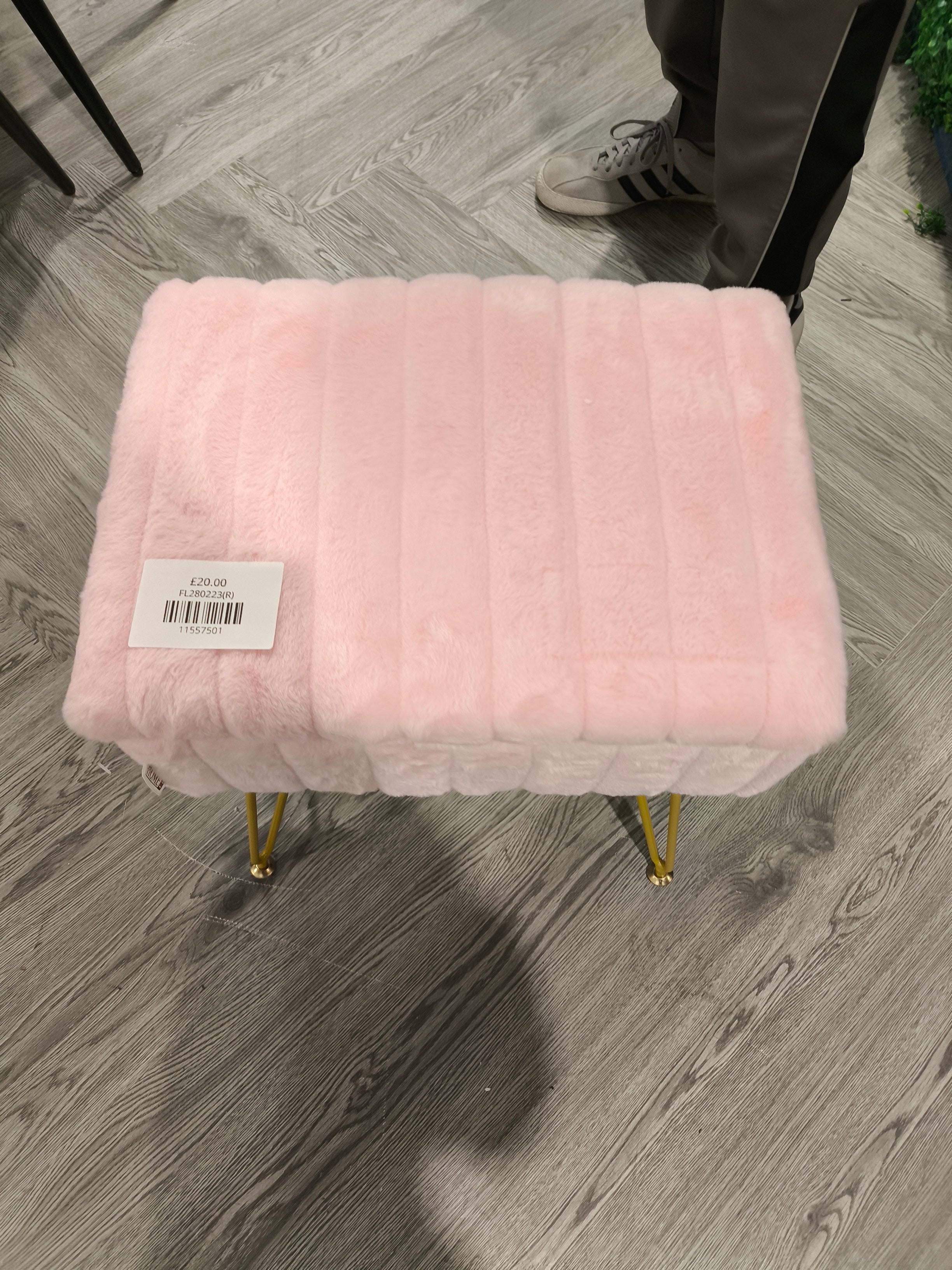 Modern Upholstered Storage Ottoman Vanity Stool Pink