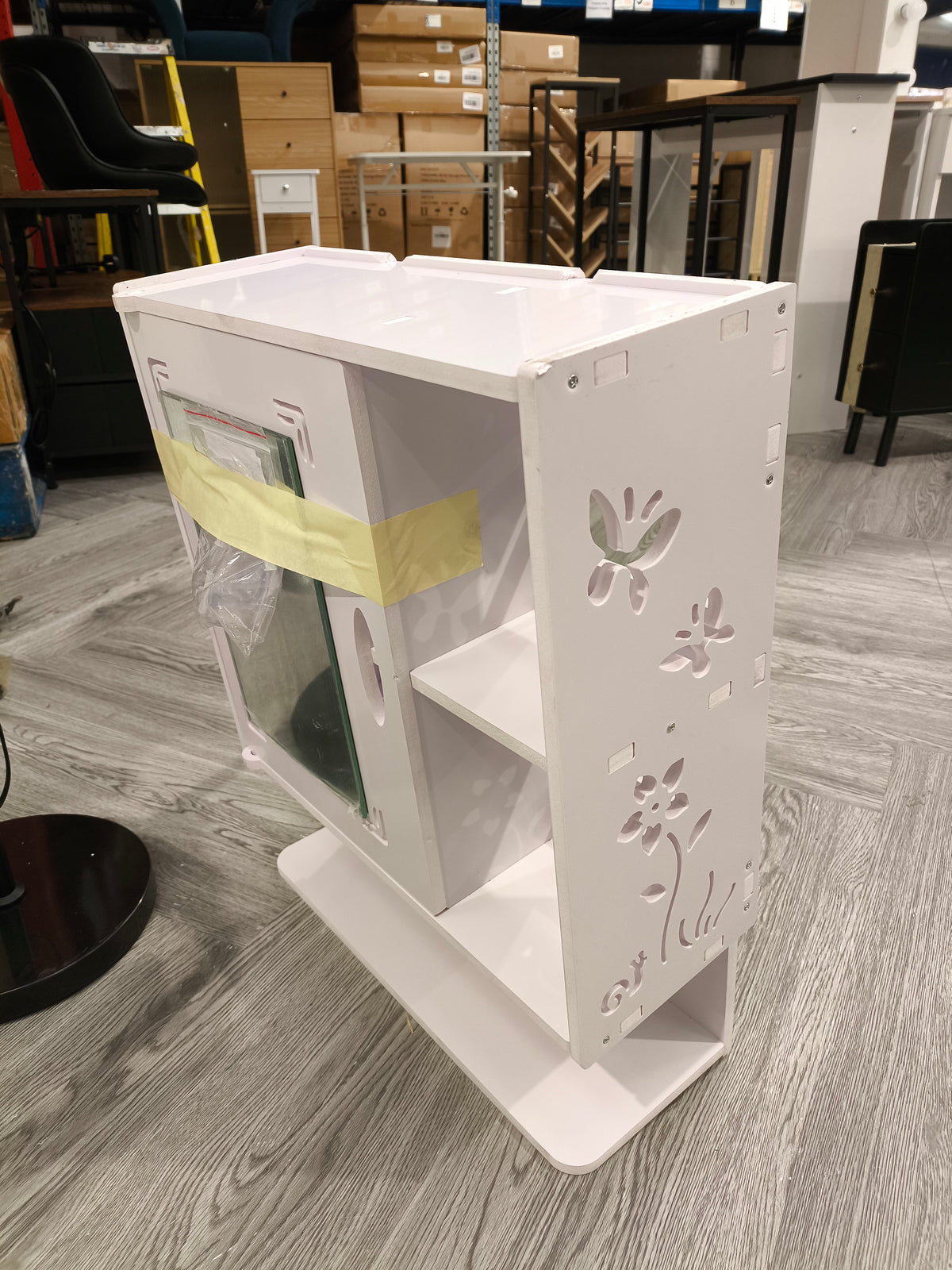 Wall Mounted WPC Bathroom Cabinet with Mirror
