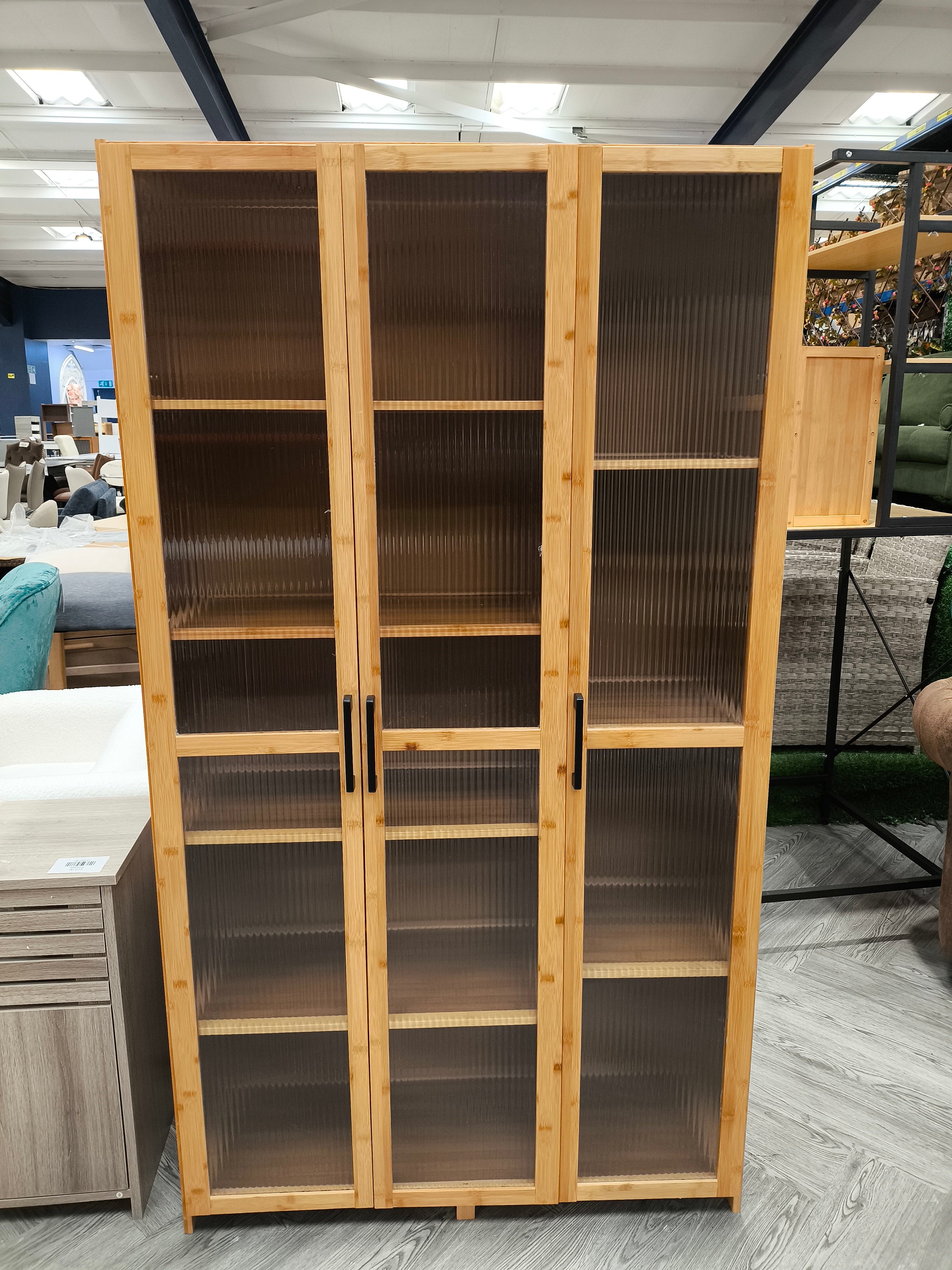 Storage Cabinet with Acrylic Doors Natural