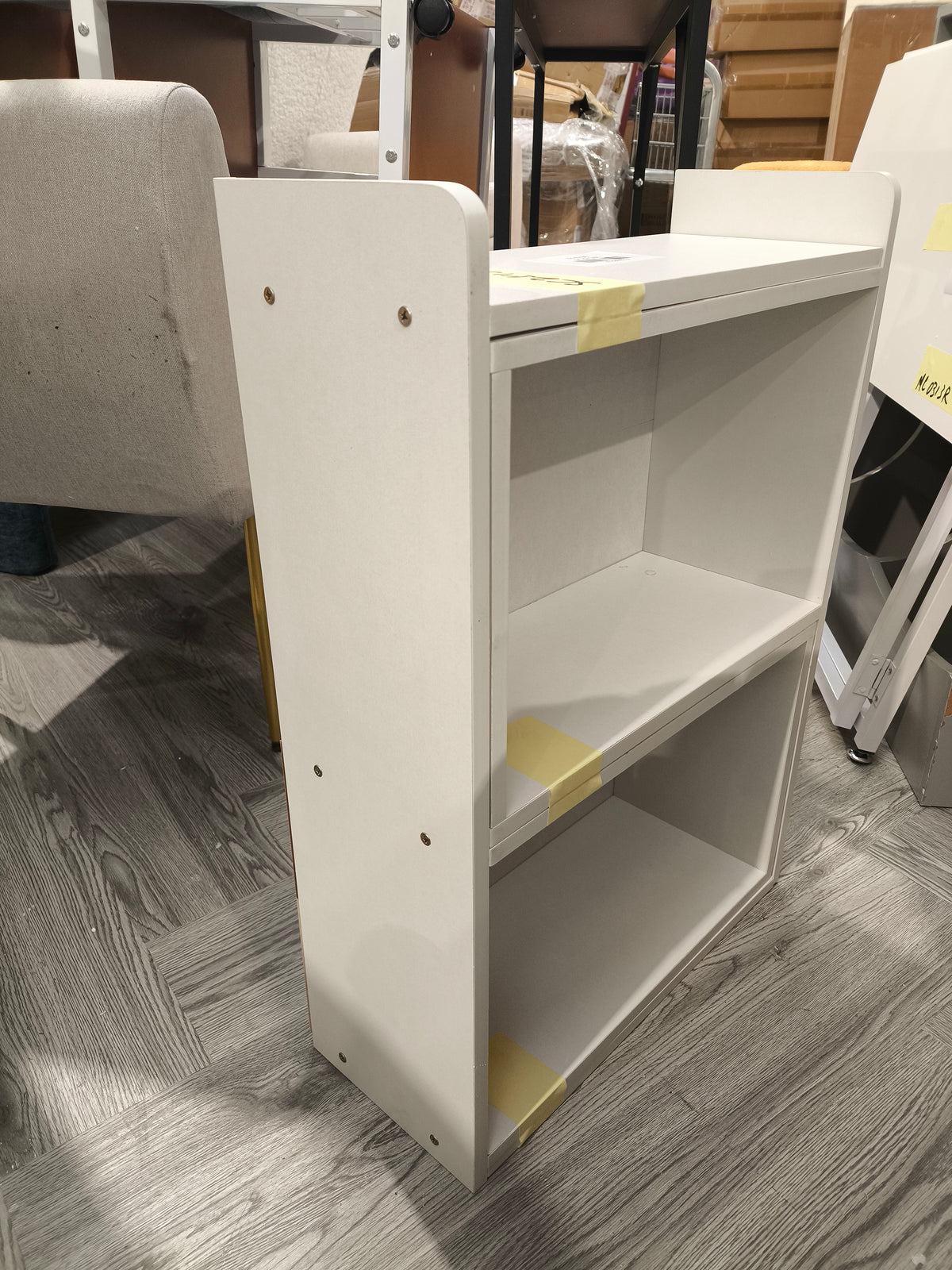 2 Tier Open Bookcase Storage Shelf White