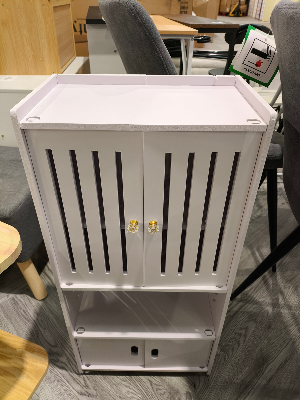 Freestanding Bathroom Storage Cabinet with Doors White