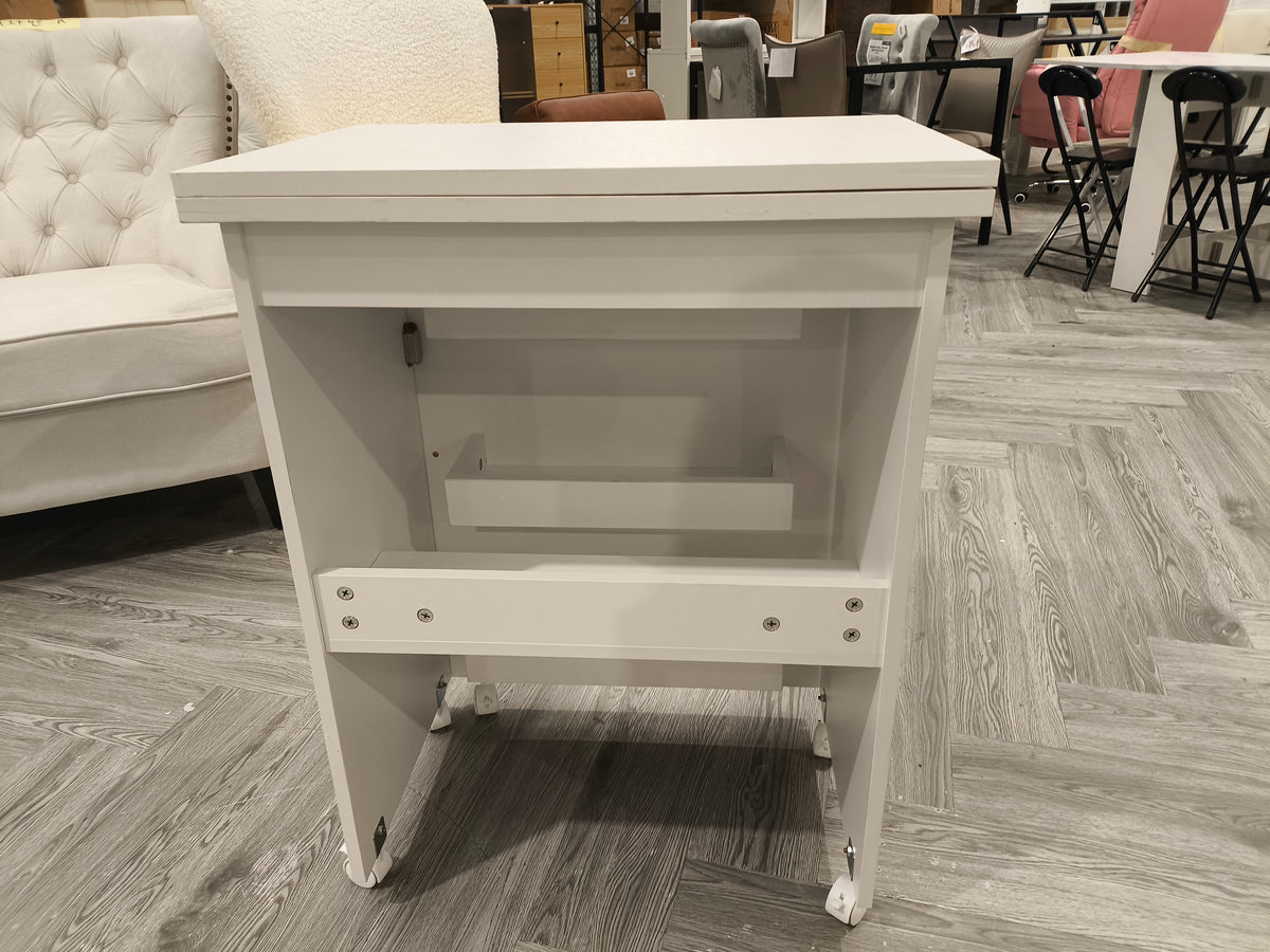 Folding Sewing Table With Storage Shelves And Lockable Casters