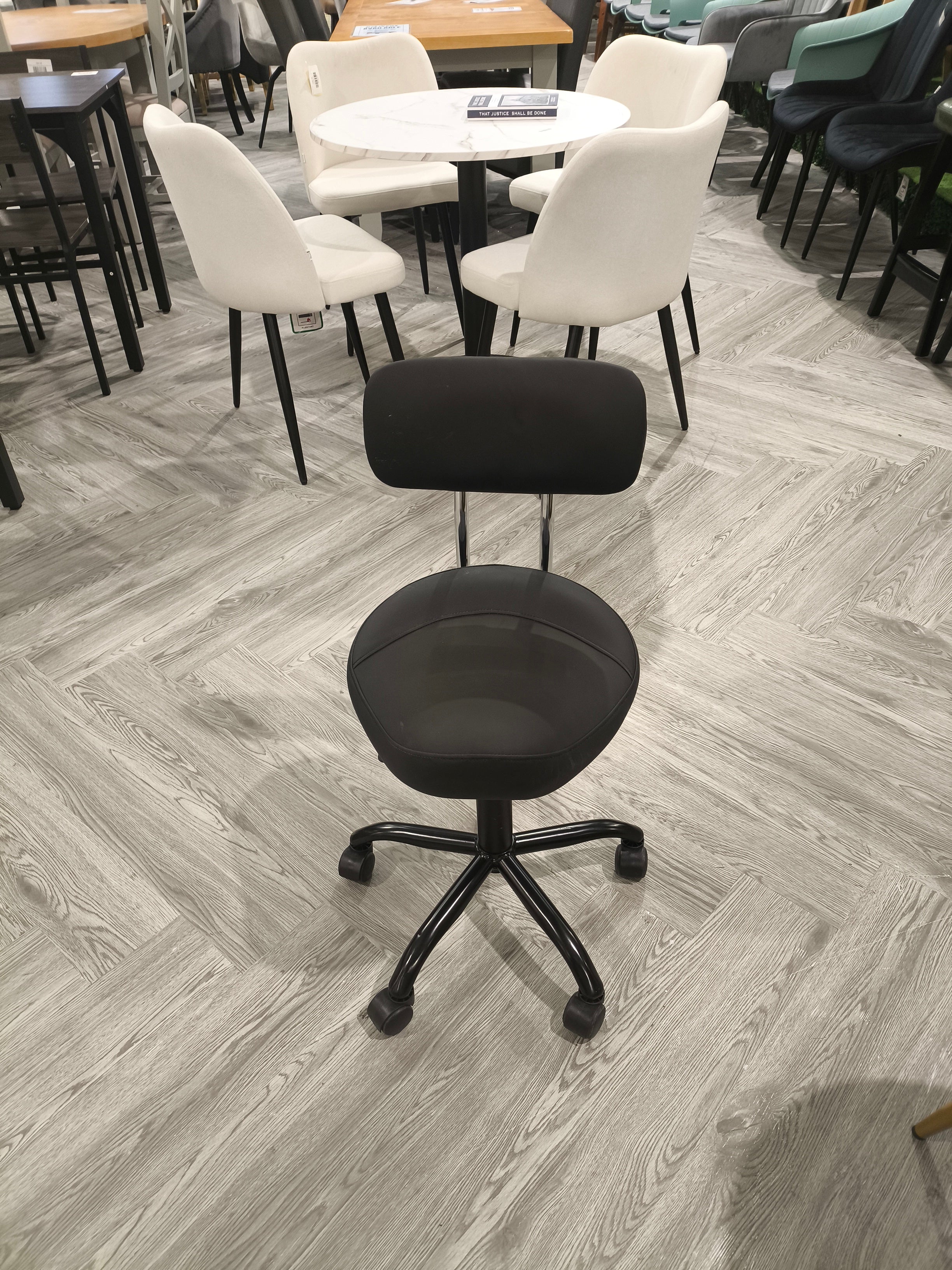 PU Leather Height Adjustable Swivel Salon Chair Black