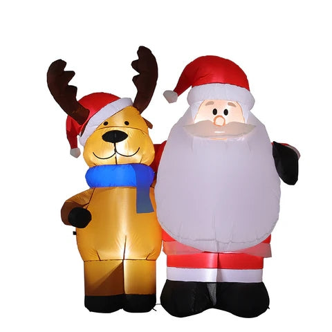 1.5m Inflatable Father Christmas Air Blown with 4 LED Light Outdoor Decor