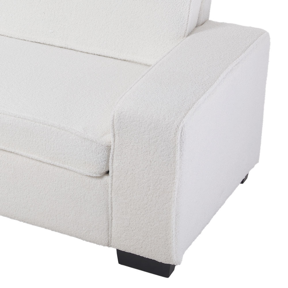 Modern Teddy Fleece Upholstered Loveseat Sofa