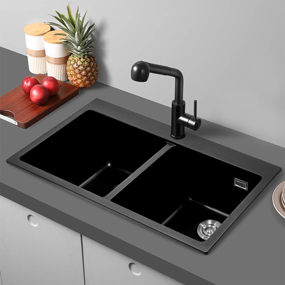 Quartz Undermount Kitchen Sink with Double Bowls