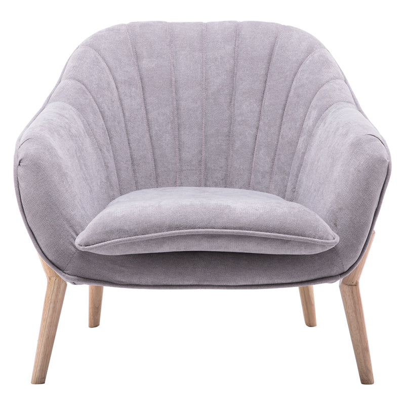Wooden Legs Armchair Purple 28D Sponge Single Sofa with a Cushion