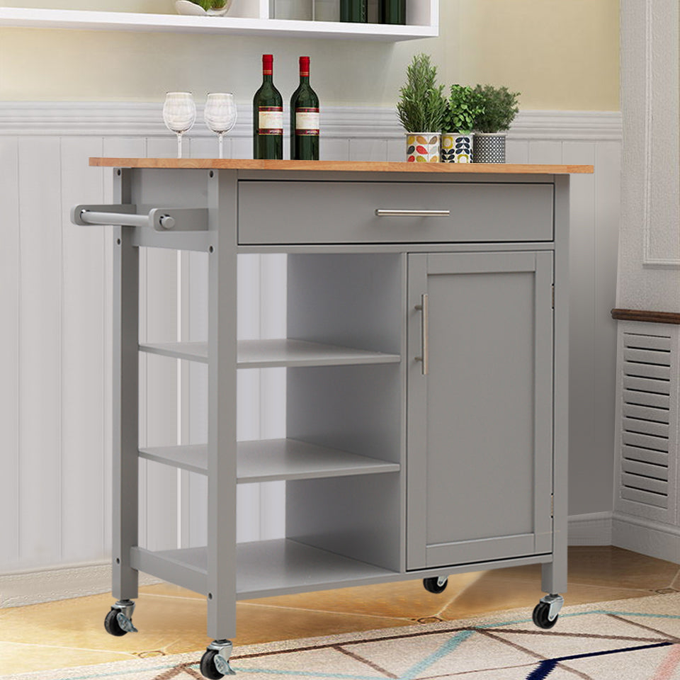 Catering Kitchen Trolley Cart with Drawer and Cabinet