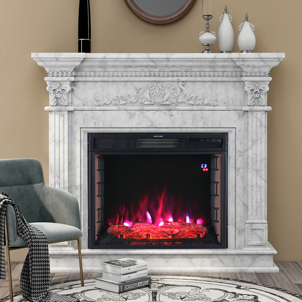 25 Inch Recessed Freestanding Inset Fireplace Electric Stove Heater