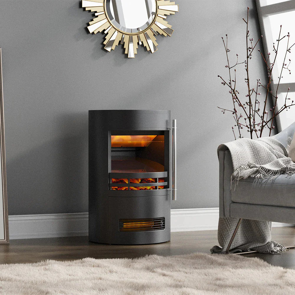 Freestanding Electric Fireplace with 3D Log Flames 1000 / 2000W