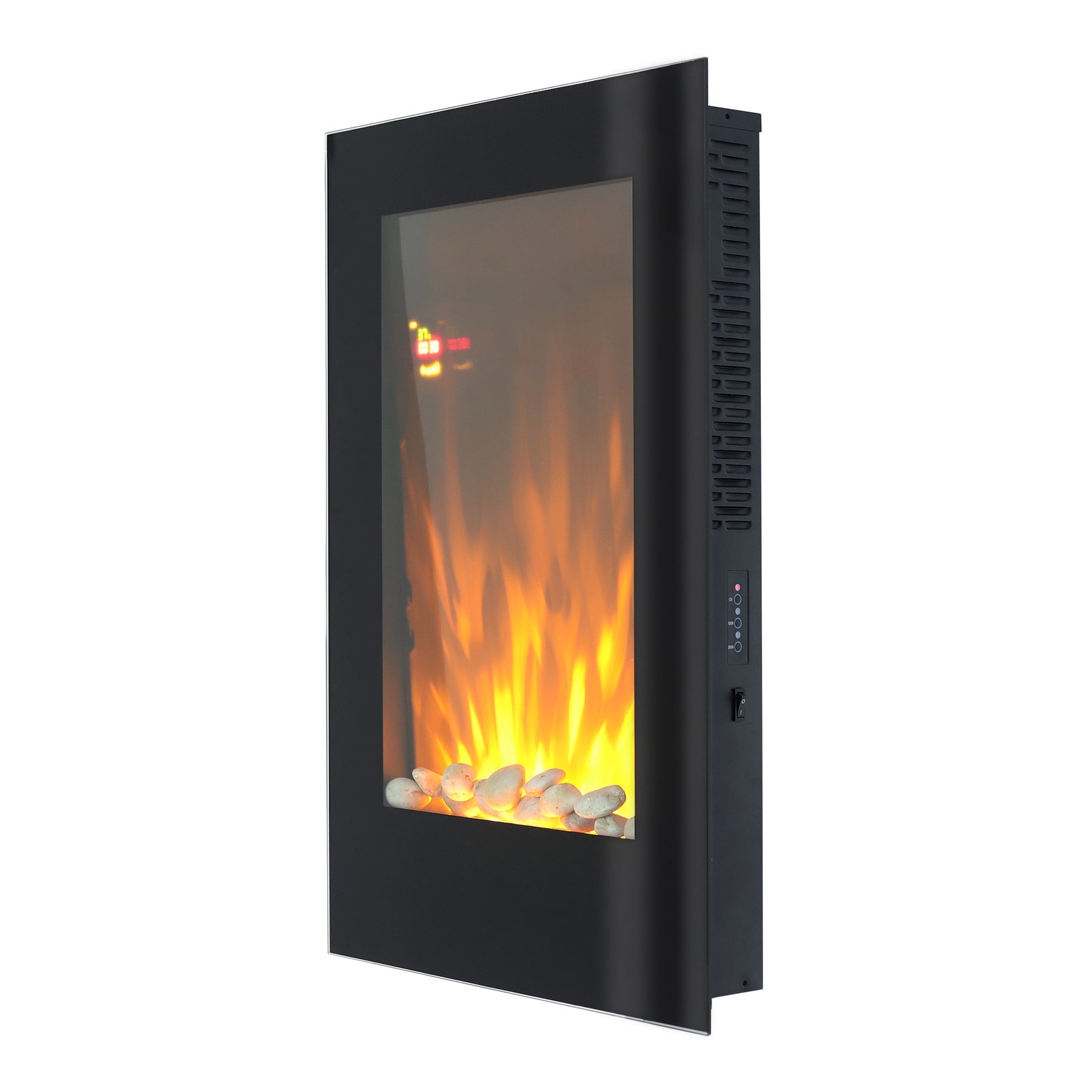 Modern Vertical Wall Mount Electric Fireplace with Remote Control 1000 / 2000W