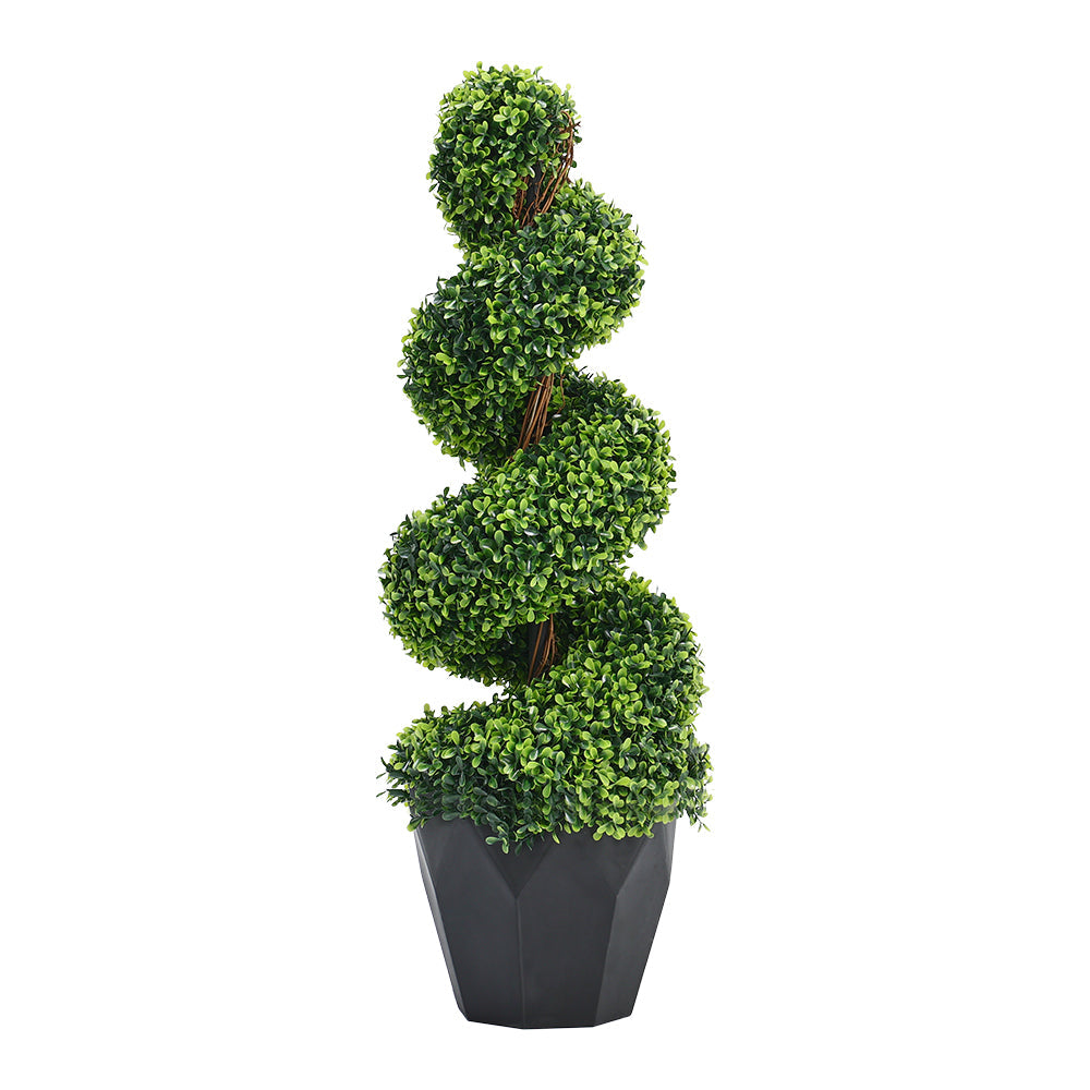 90/120cm Height Artificial Plant Spiral-Shaped Topiary Tree Decor