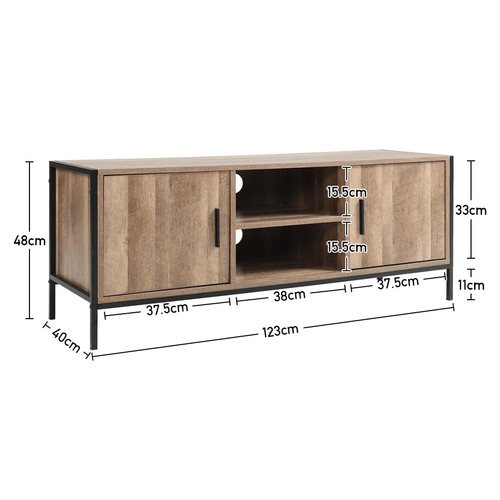 123cm Wide Metal Frame TV Stand